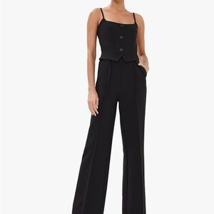 Pistola Elegant Black Wide-Leg Jumpsuit